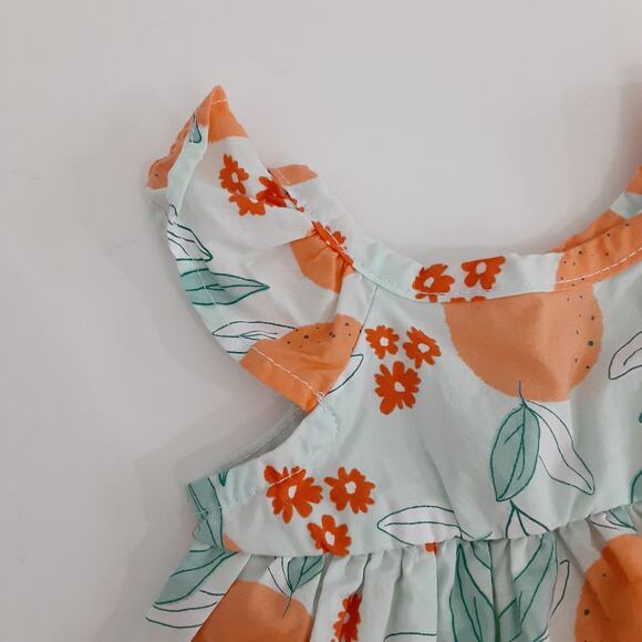 Burts Bees Baby Newborn Orange Groves Stripe Summer Outfit Baby Girl Florida - Picture 4 of 12